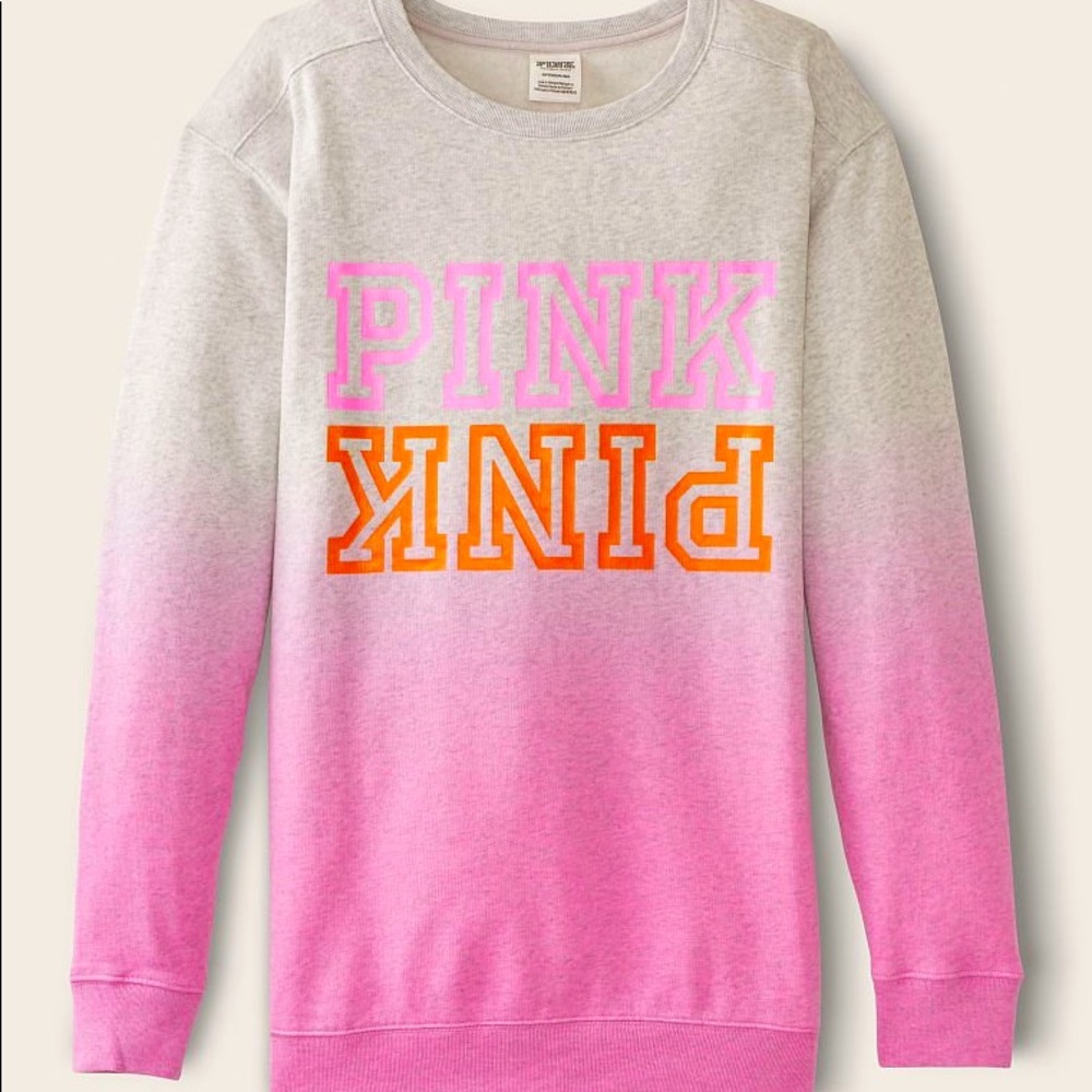 NEW VICTORIAS SECRET PINK PULLOVER SWEATSHIRT CREW SUPER SOFT & COMFY